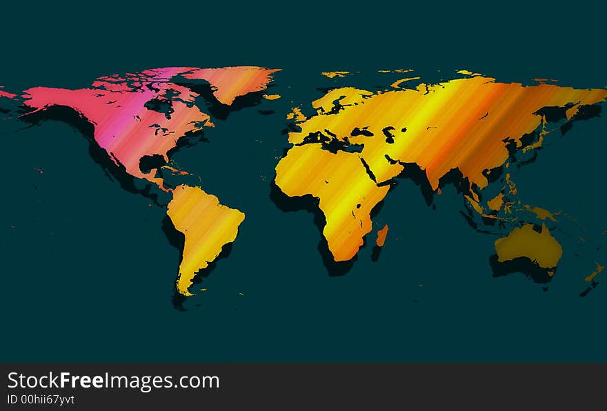 Colorful world map great for web or print. Colorful world map great for web or print.