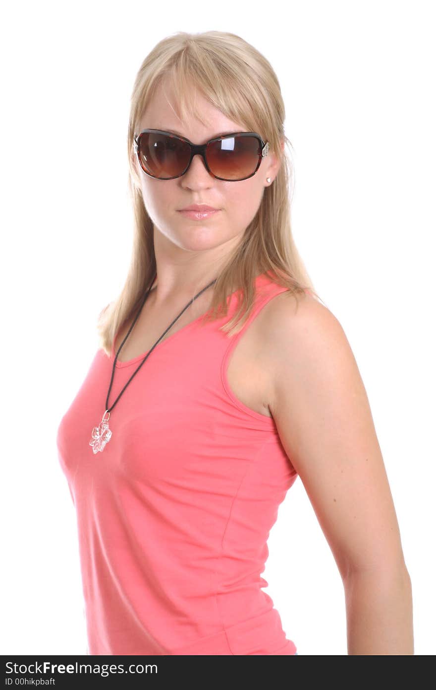 Beautiful young girl with sunglasses. Beautiful young girl with sunglasses