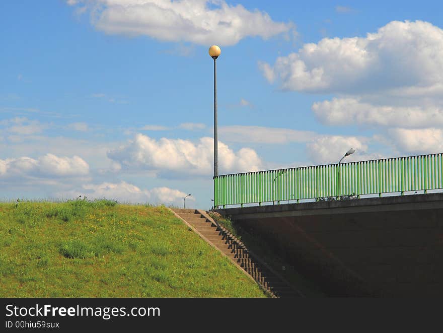 Abstract urban landscape with cloudy sky