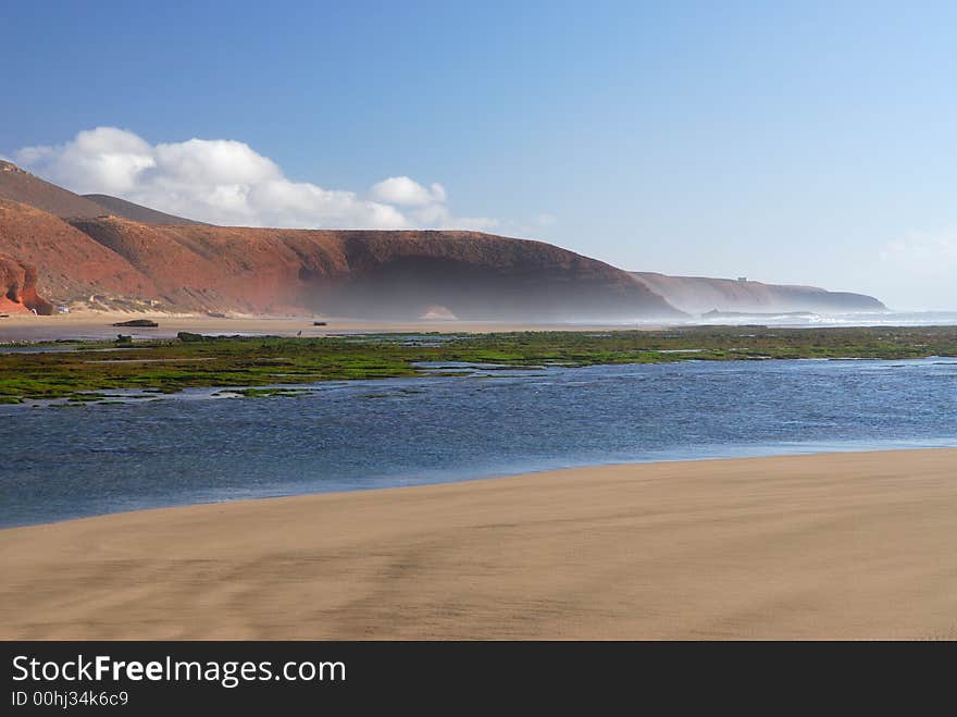 Outflow at coast of Atlantic in Morocco