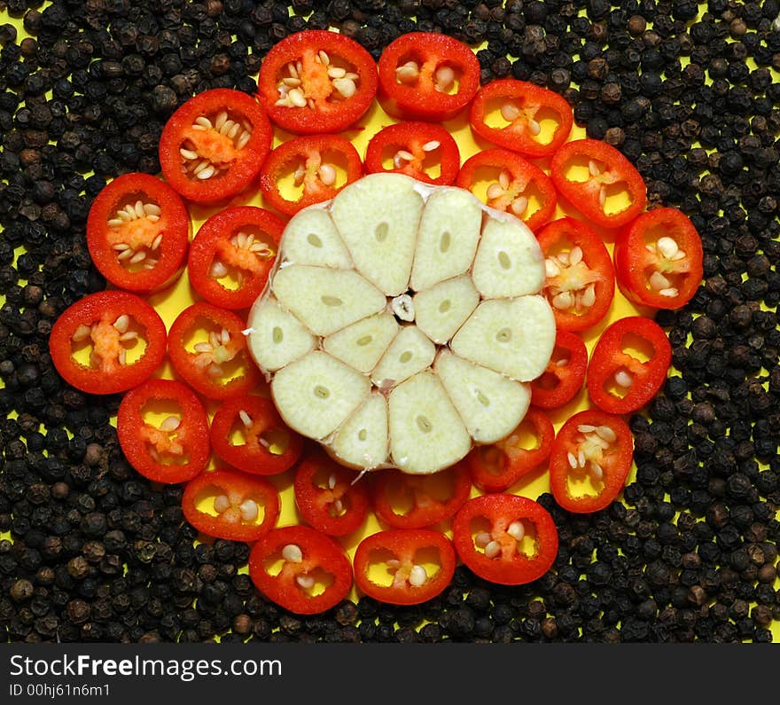 Peppers and garlic