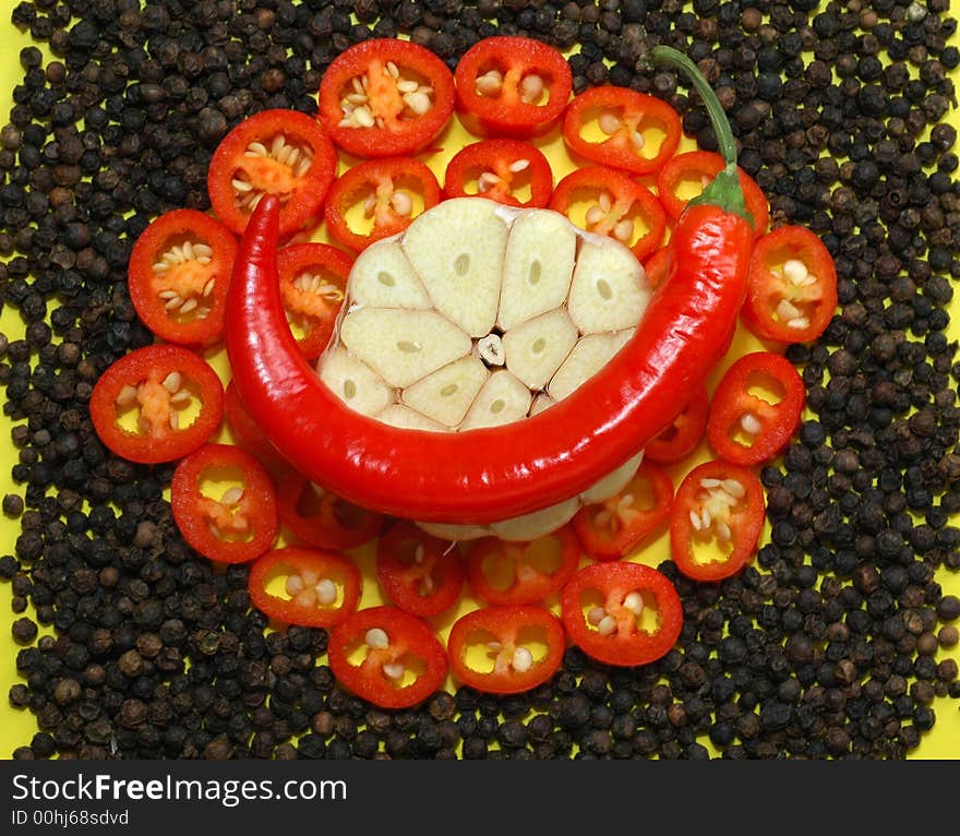 Composition made of peppers