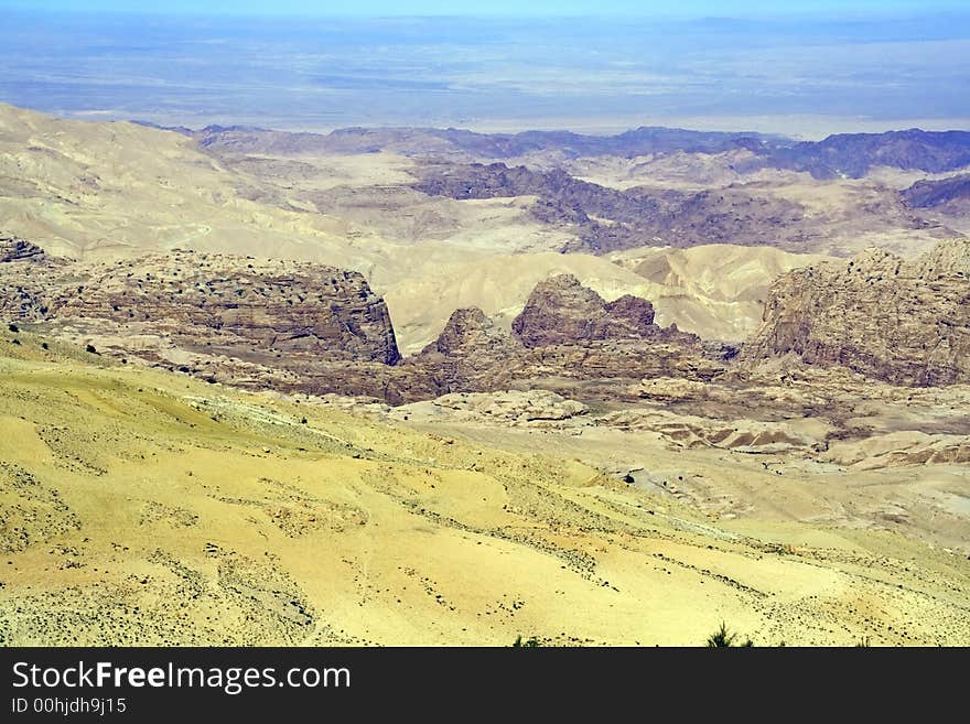 View of a beautiful mountains in Jordan. View of a beautiful mountains in Jordan