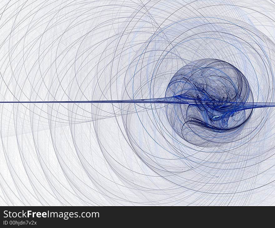 Fractal representing a blue ball releasing waves