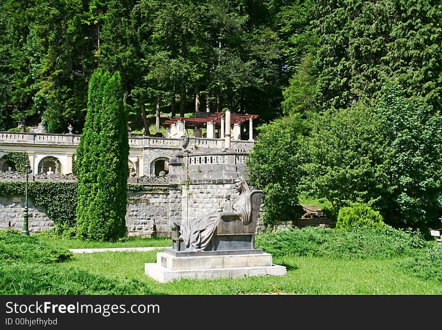 Old statue in Peles castle Romania