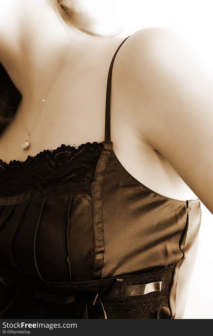 Sepia image of womans body