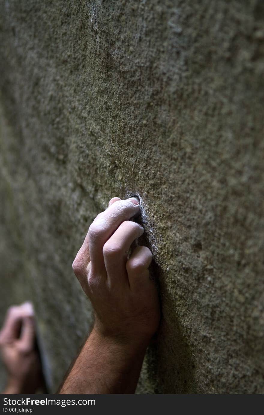 The Powerful Finger of a Rock Climber. The Powerful Finger of a Rock Climber