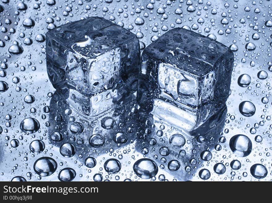 Two pieces of an ice