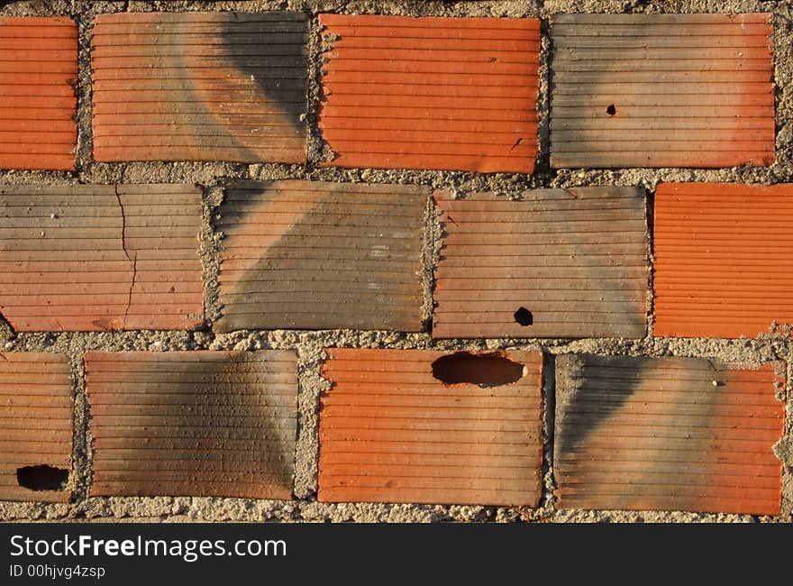 Detail from a red brick wall. Detail from a red brick wall