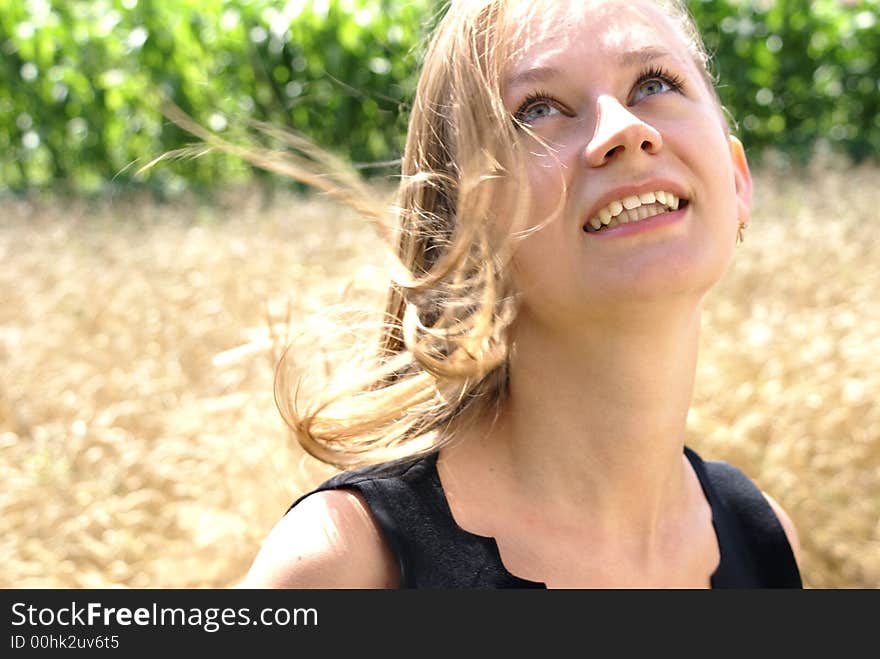 The girl in a field