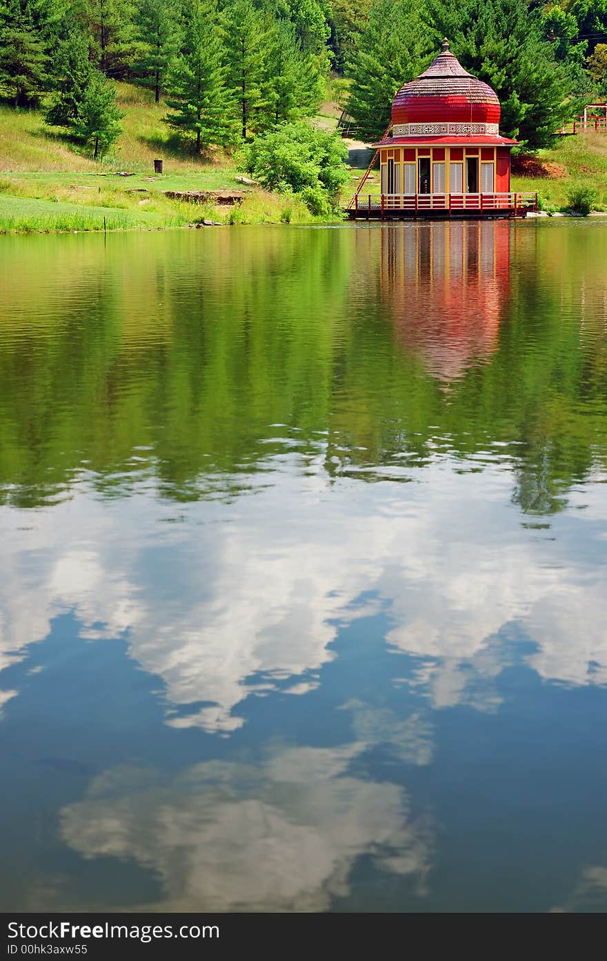 Serene temple view at West Virginia