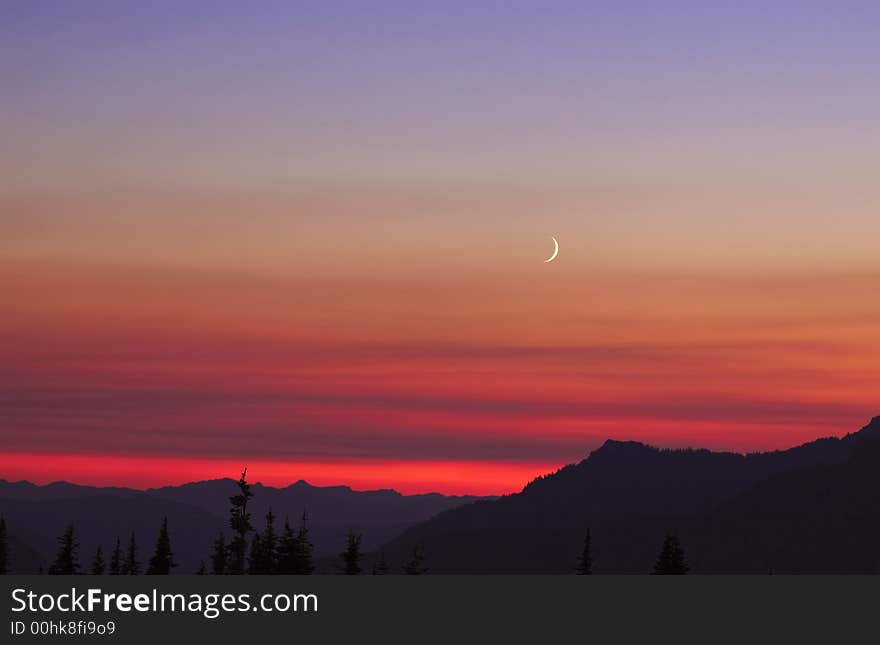 Sunset at the beautiful pacific northwest.