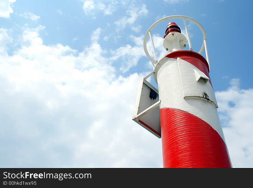 Light beacon on the port of Tivat