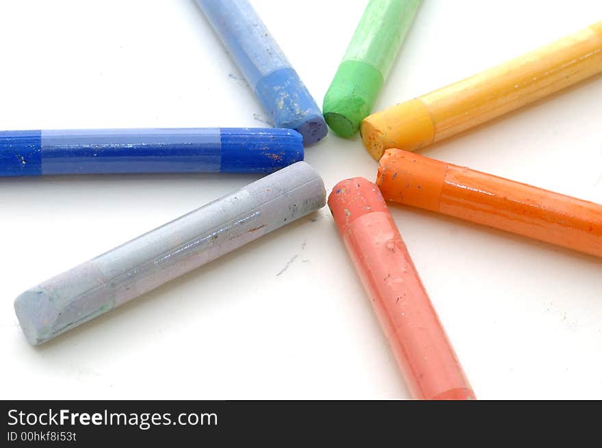 Group of Soft Pastels isolated in white