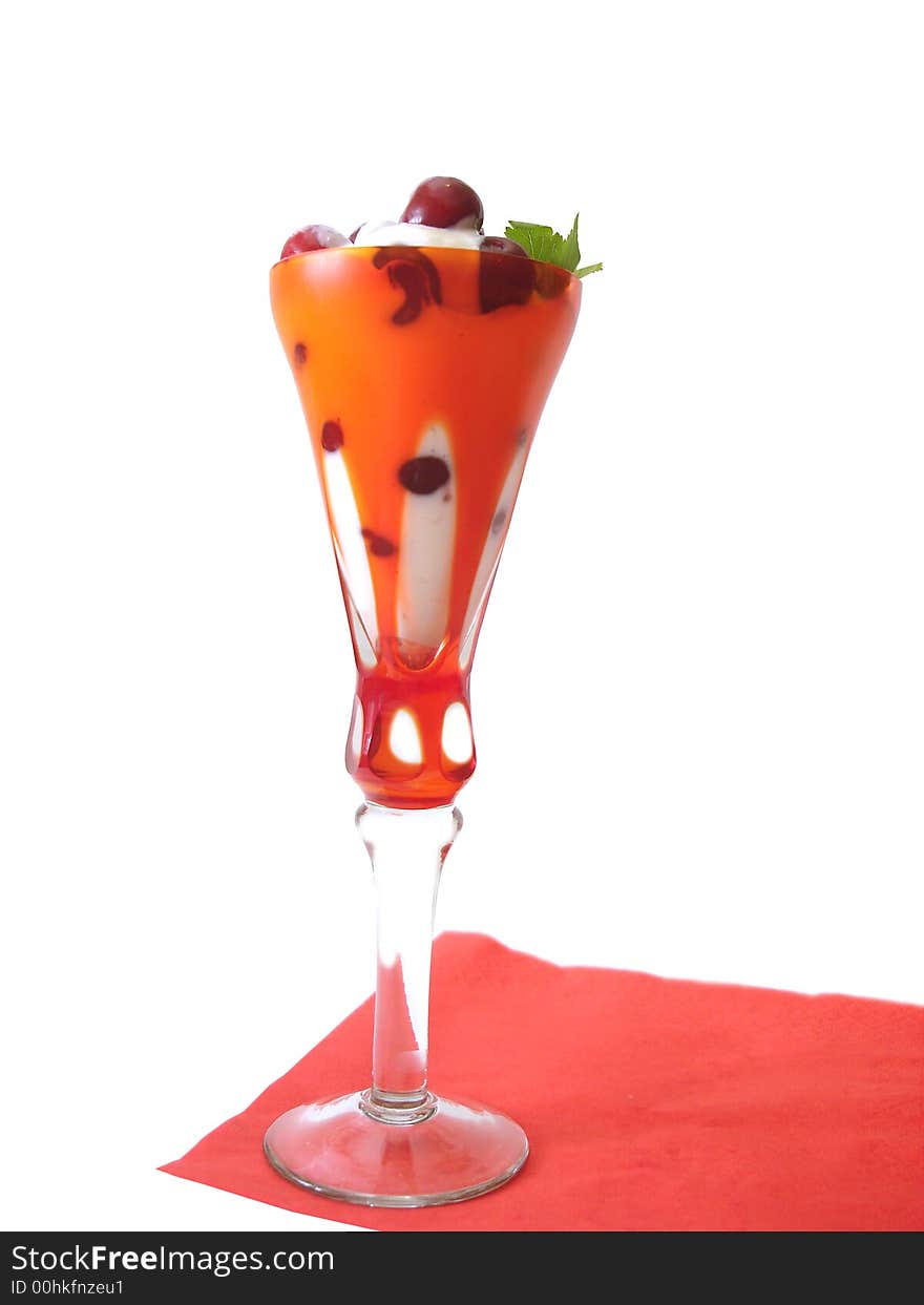 Dessert in glass isolated