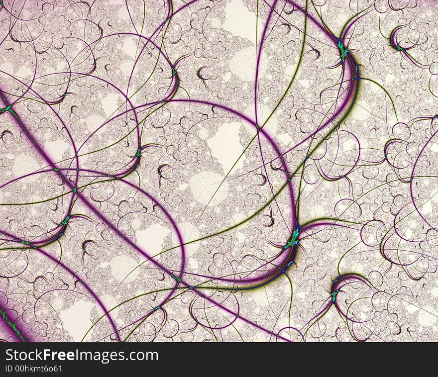 Fractal rendition of purple curves background