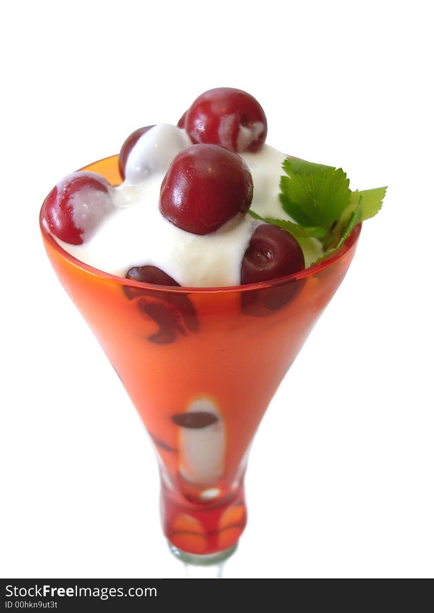 Dessert in glass isolated