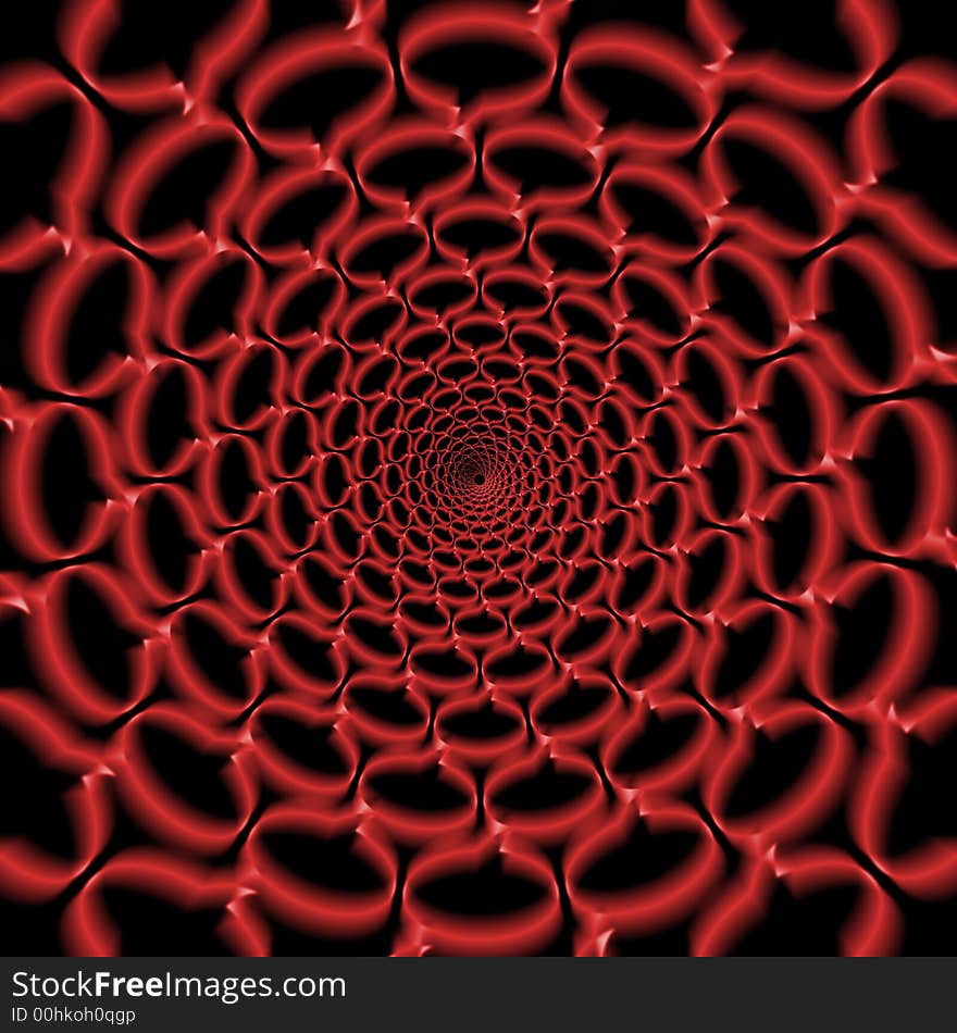 Abstract communication background in red zooming through