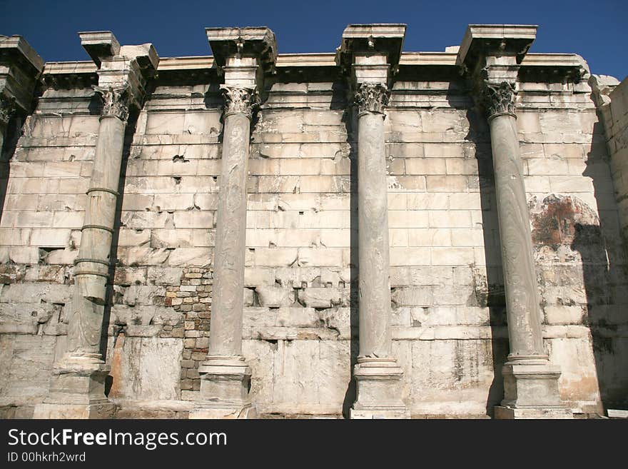 Adrian library pillars in athens greece