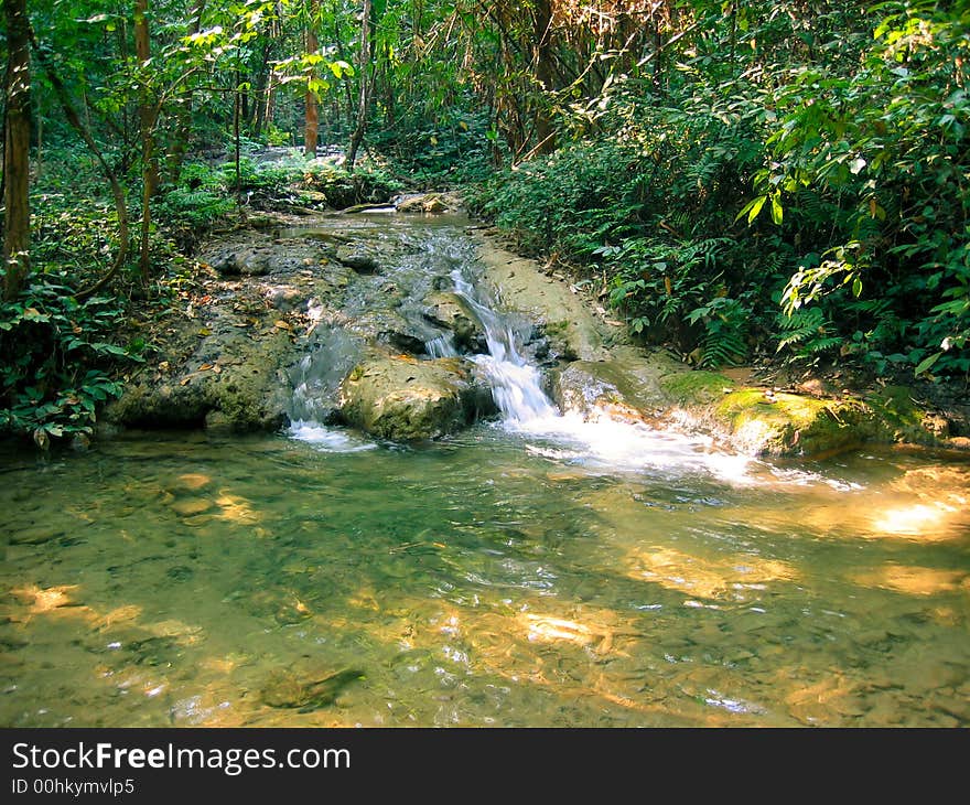 Photo of waterfall in National Park, Chiangrai, Thailand. Photo of waterfall in National Park, Chiangrai, Thailand