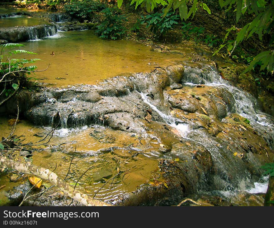 Peaceful Waterfall in Forest