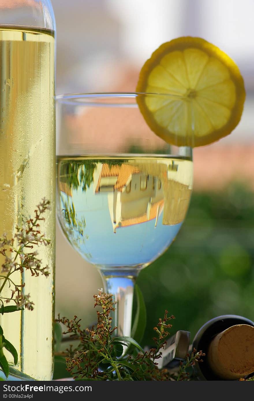 White wine of the alentejo region in the south of portugal.