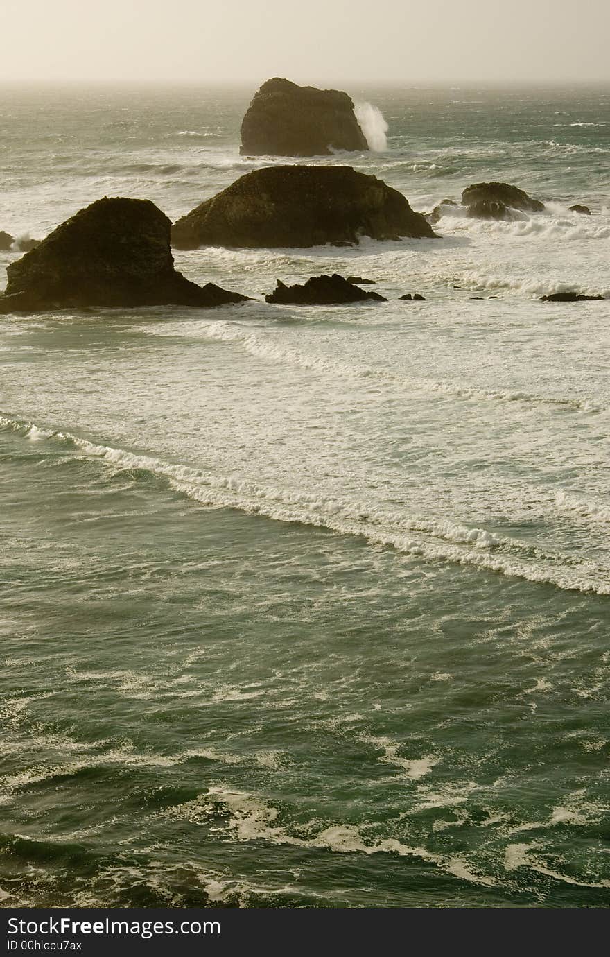 Large waves along the Big Sur coast CA. Large waves along the Big Sur coast CA