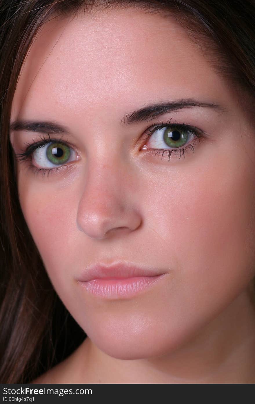 Close up portrait of young brunette