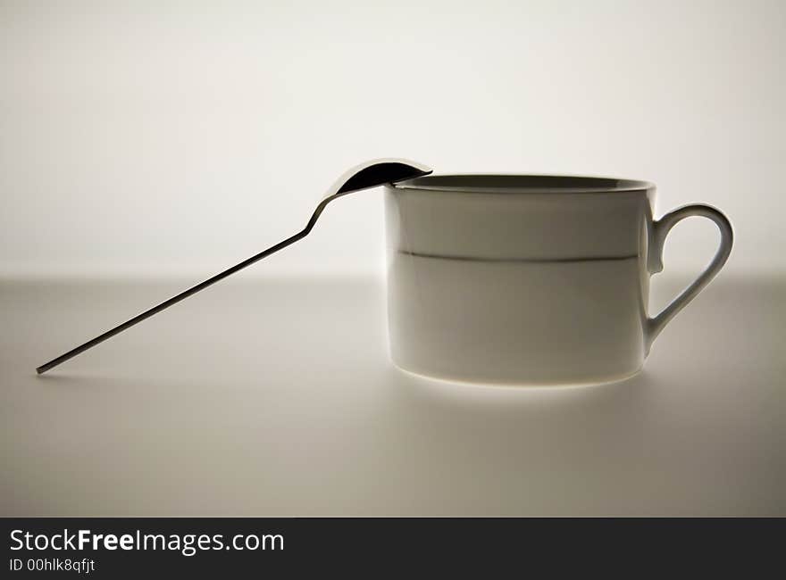 Coffee Mug With Spoon Outside