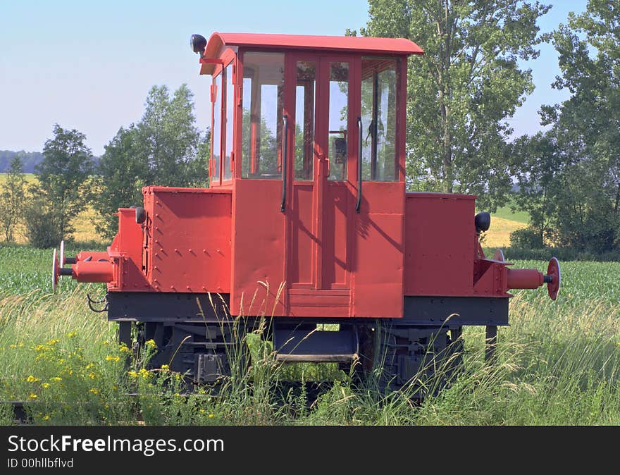 Small shunter engine from the historical Gaubahn in Gelchsheim/Germany on tracks. Small shunter engine from the historical Gaubahn in Gelchsheim/Germany on tracks.