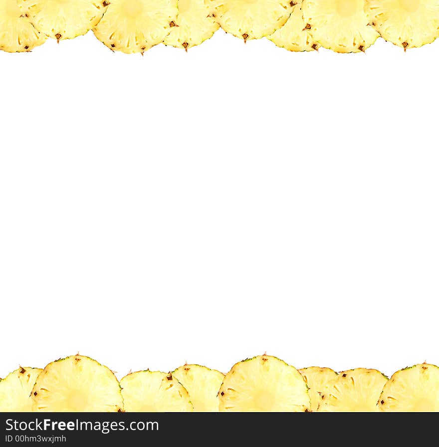 Frame made from pineapples with blank space for your text. Frame made from pineapples with blank space for your text.