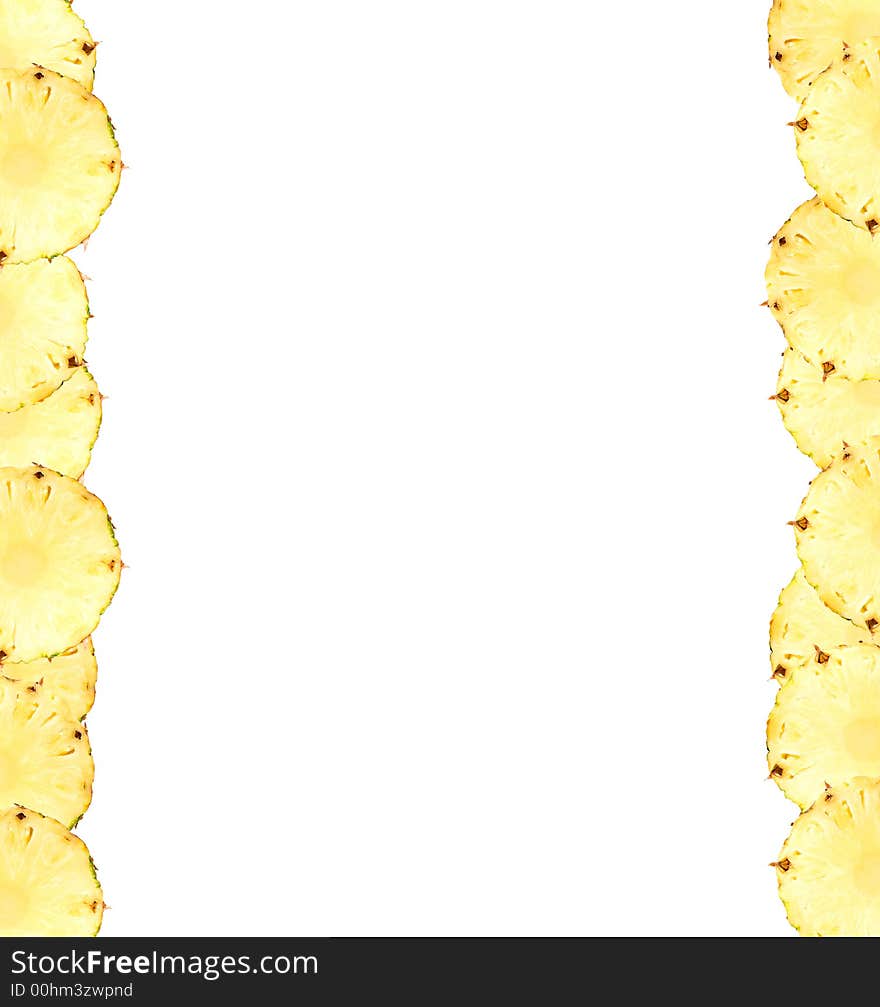 Frame made from pineapples with blank space for your text. Frame made from pineapples with blank space for your text.