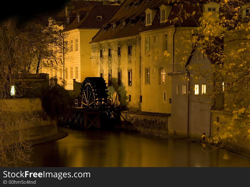 Mill-wheel in center of Prague. Mill-wheel in center of Prague