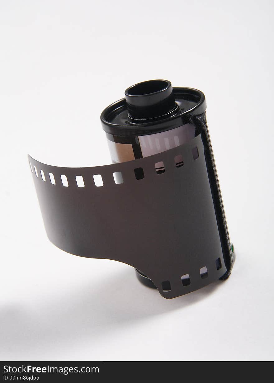 Film cartridge on white background. Film cartridge on white background