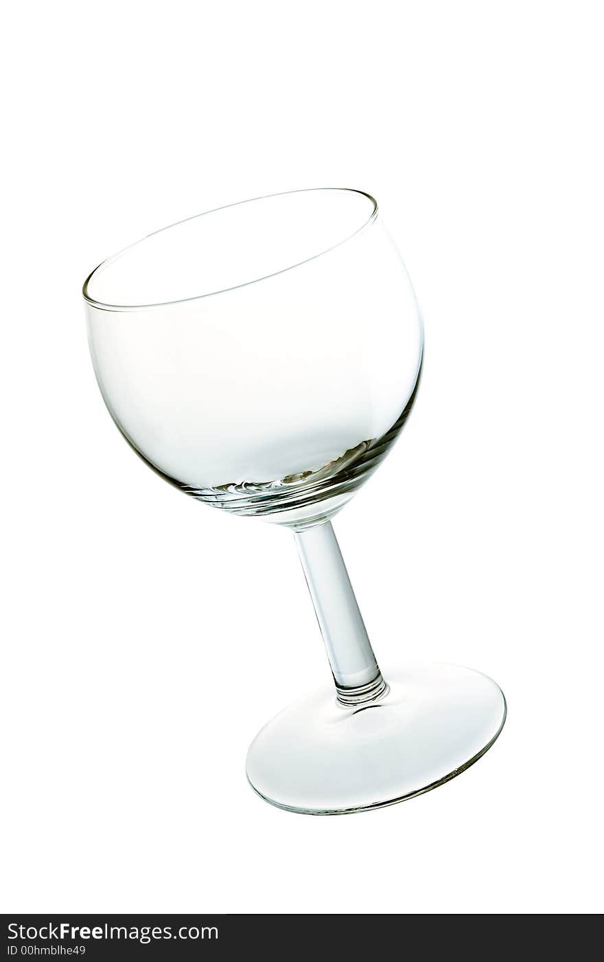 Glass on a white background