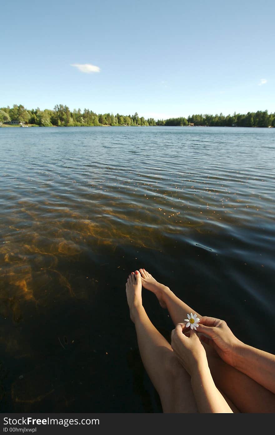 Lake Scene On A Summer Day