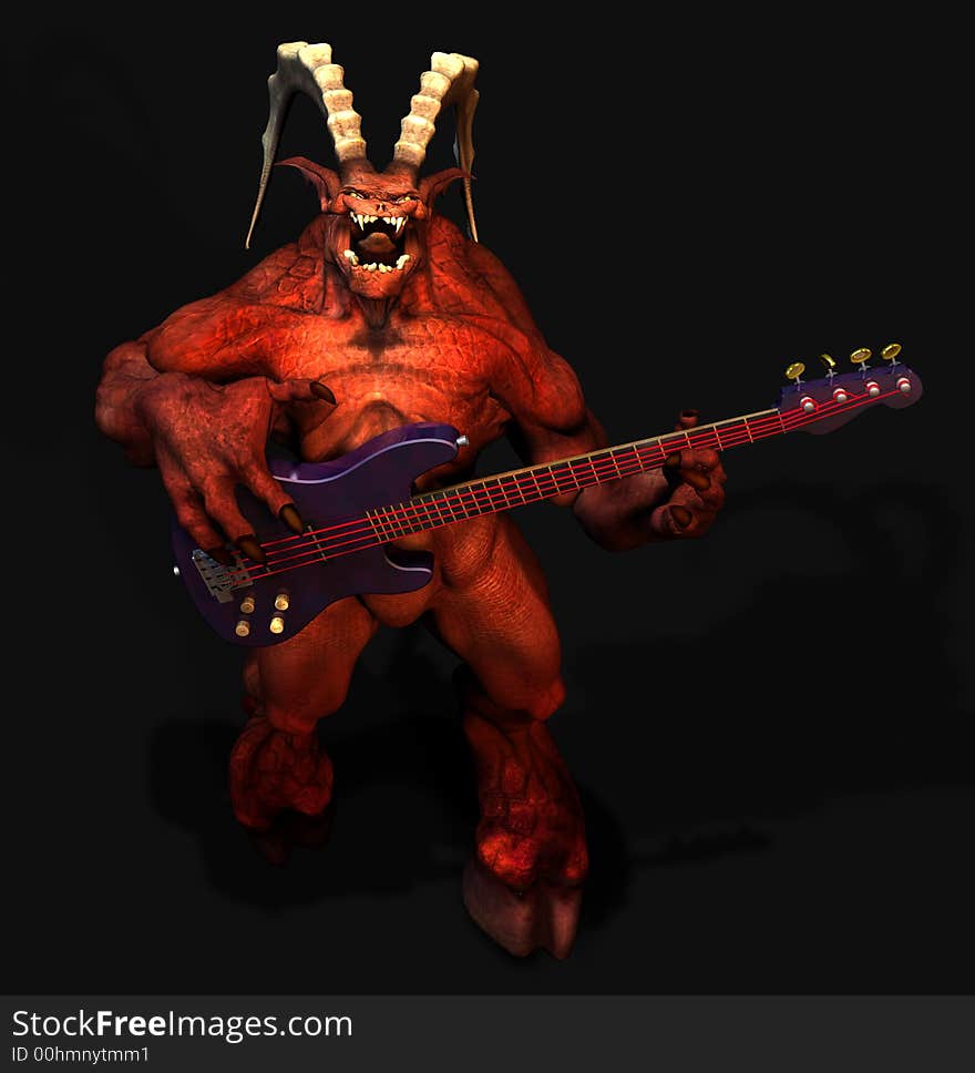 Devil playing guitar.satanic