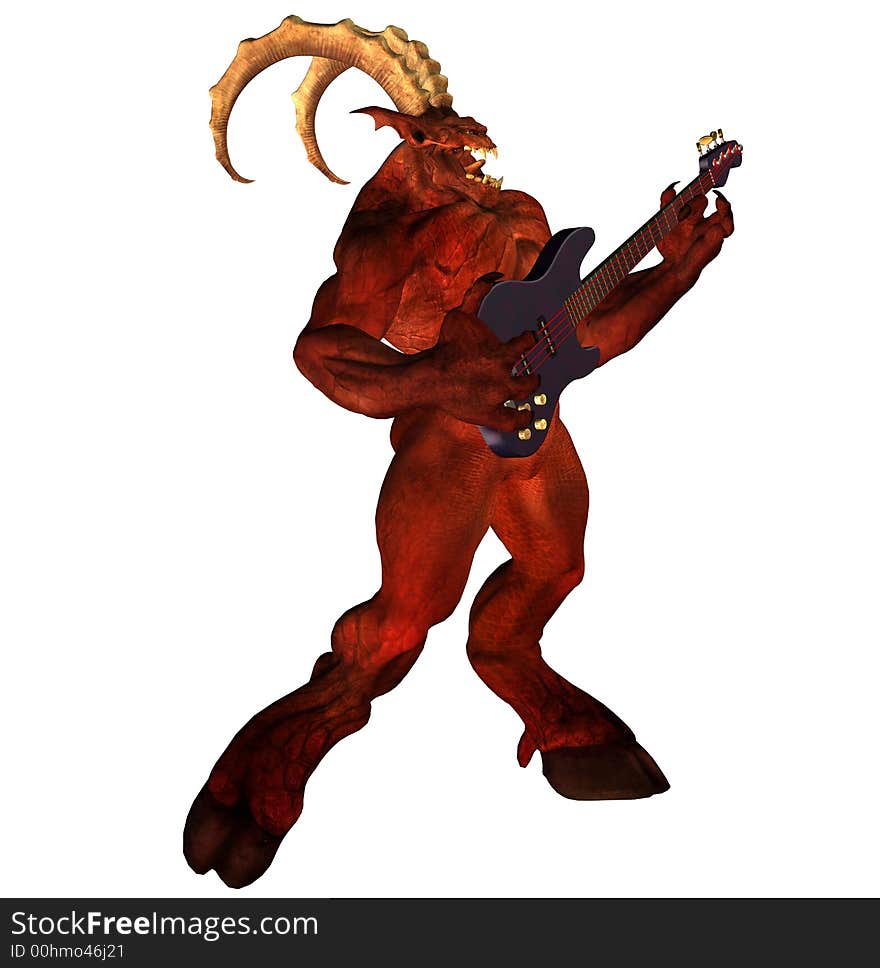 The devil playing a guitar