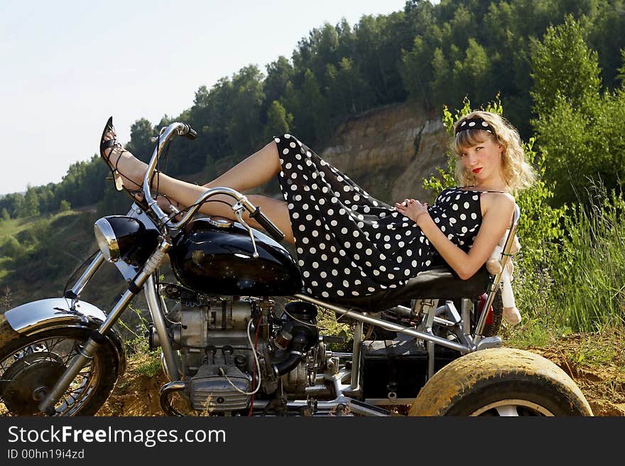 Woman in a retro dress