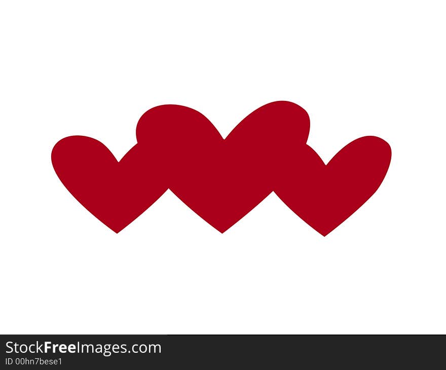 Red heart on a white background