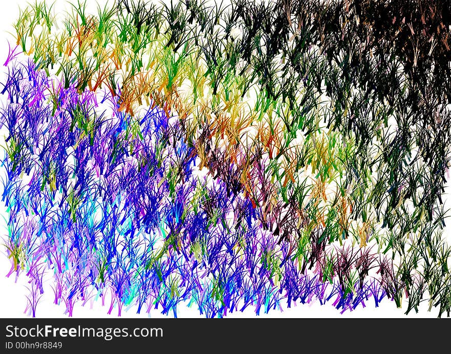 Colored background with blades, green grass, yellow grass, grass, and violet grass;. Colored background with blades, green grass, yellow grass, grass, and violet grass;