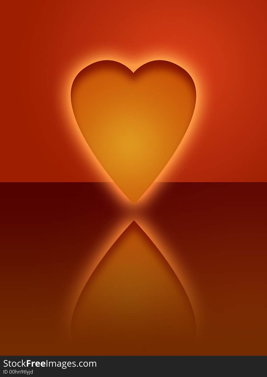 Orange glowing heart ready to love you. Orange glowing heart ready to love you.