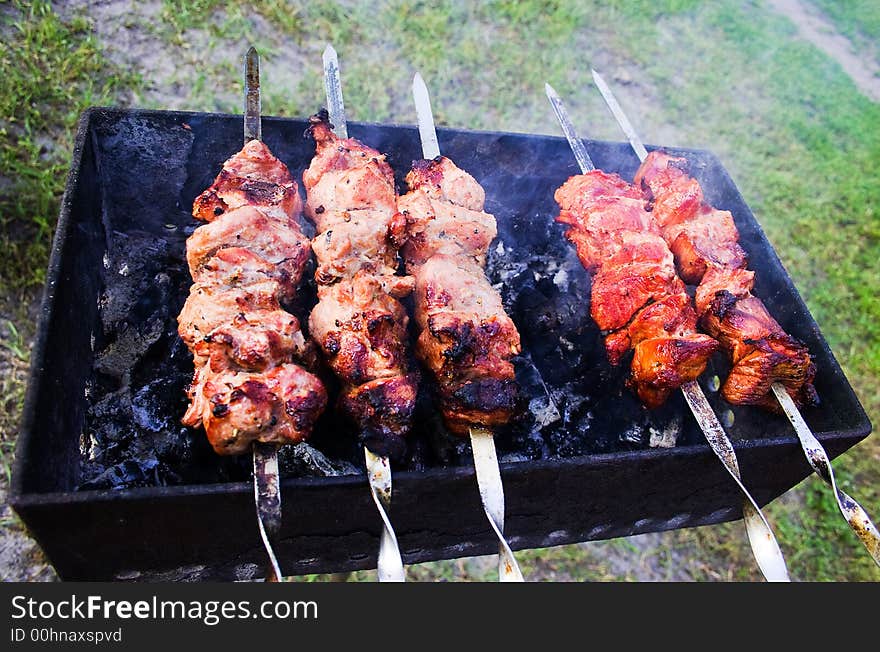 Grilled meat prepeared in marinade is Shish Kabob, kebob or kebap.