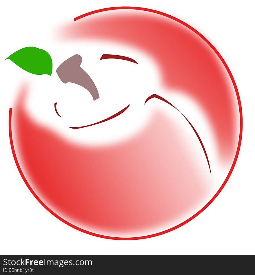 A fresh logo of an apple. A fresh logo of an apple