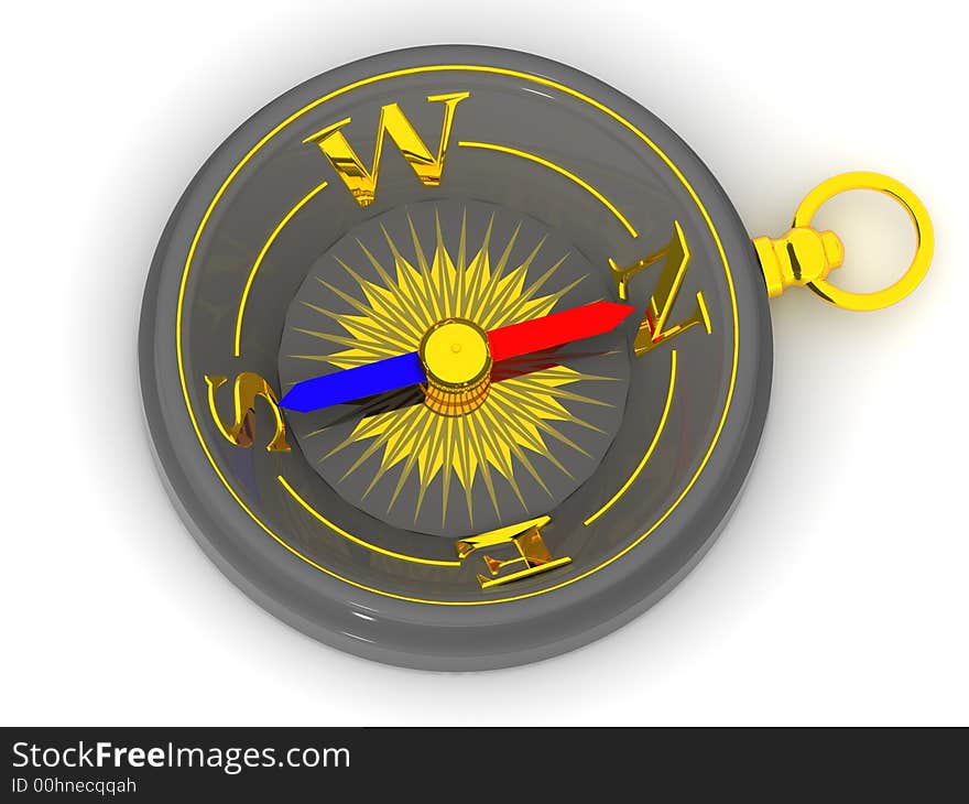 Very beautiful three-dimensional illustration, figure.Compasses. 3d