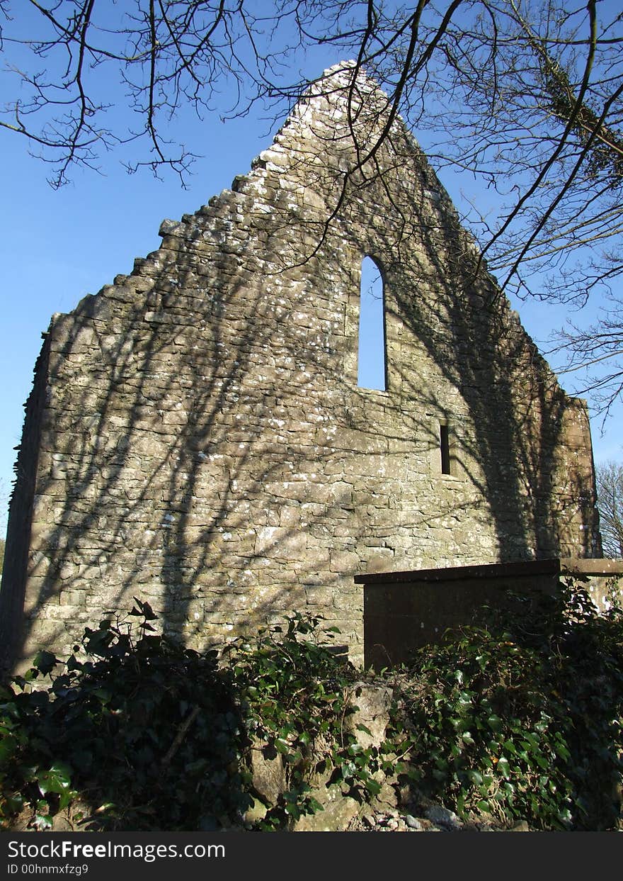 Ruins of old church dating to the 11th century in west of Ireland. Ruins of old church dating to the 11th century in west of Ireland