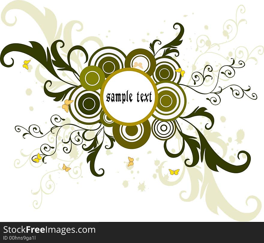 Floral background with frame - vector. Floral background with frame - vector