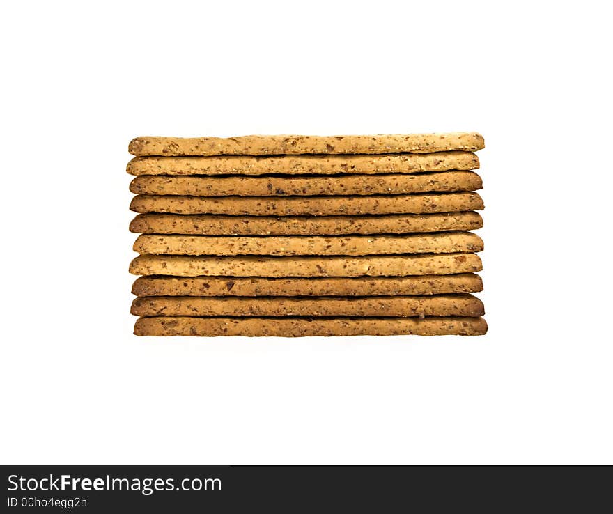 Whole wheat biscuits isolated on white