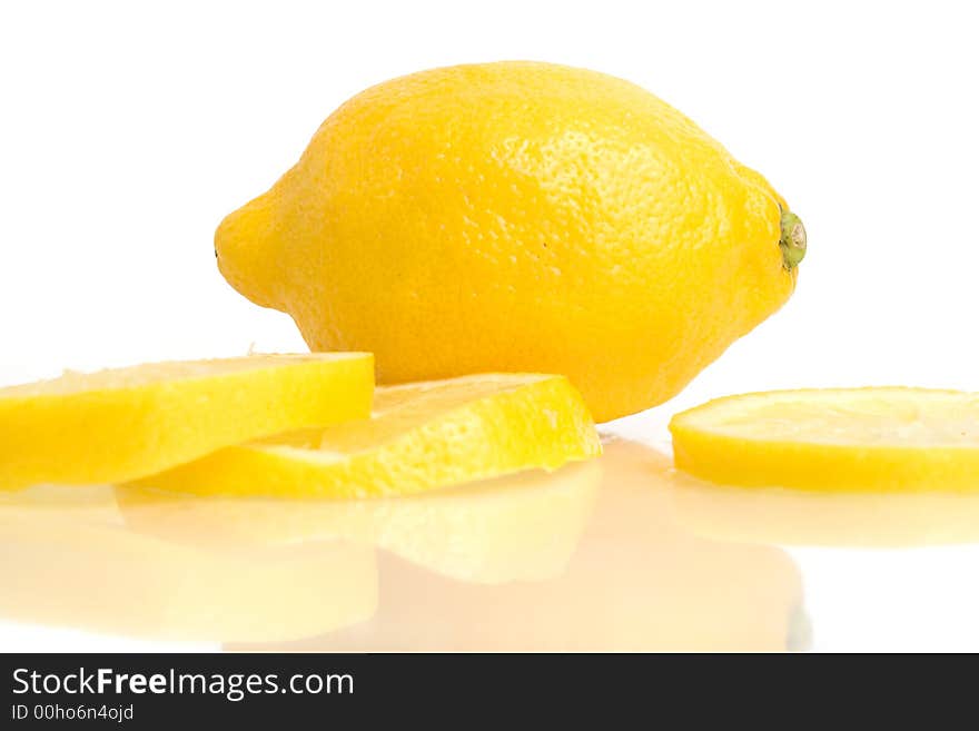 Lemon and Slices on White