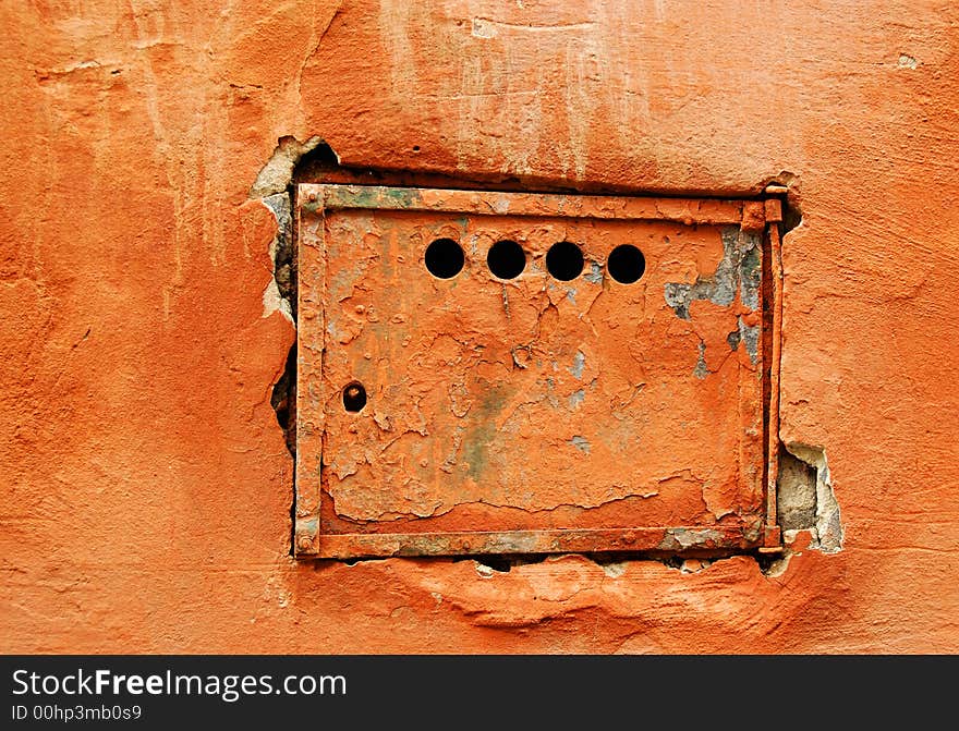 Old post-box inbuilt in the wall